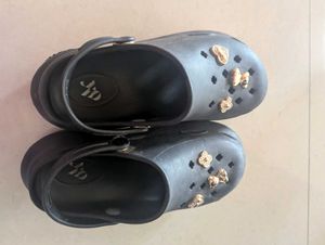Cute Embellished Black Clogs