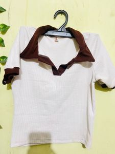 Vintage White Collared T-Shirt