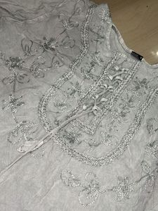 Embroidered Grey Kurta