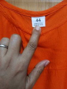 Vibrant Orange Sleeveless Kurta