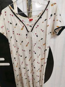 2 combo nighty Cute Lipstick Print Top