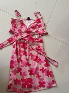Cute Floral Print Mini Dress