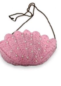 Handmade Pink Seashell Clutch or bag