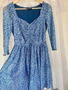 Blue Printed Dress