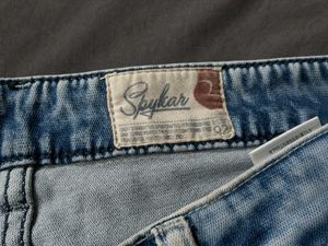 Original Spykar Distressed Light Wash Skinny Jeans