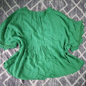 Flowy Green Boho Blouse