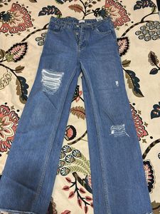 Distressed Wide Leg Jeans
