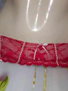 (1429)Red Lace Garter Belt