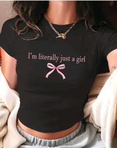 Graphic Crop Top - "I'm Literally Just a Girl"