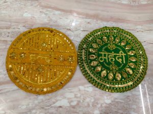 Embellished Mehndi and Halti Plate Cloth Cover