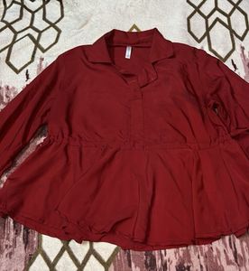 Red Peplum Top