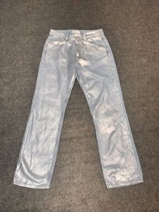 Zara Statement Silver Metallic Jeans -Turkey Denim