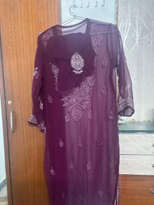 Mirror Chikankari Kurti WITH chemise
