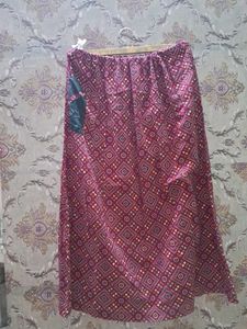 Maroon Bandhani Print Maxi Skirt of 1