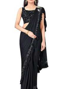 Black Ready-made Saree