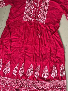 Pink Embroidered Maxi Dress