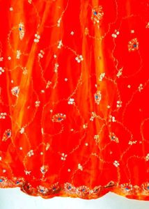 Orange Net Lehenga