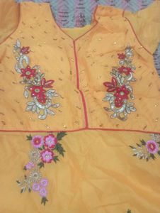 Beautiful Yellow Embroidered Gown