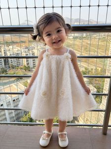 Adorable White Faux Fur Dress