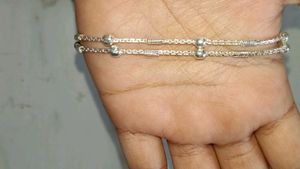 Elegant Silver Anklets with Crystal Charms