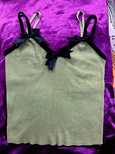 Cute Green Camisole Top with Bows