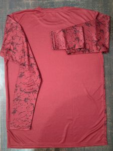 Yuvaa Dark Maroon Round Neck Tshirt For Men