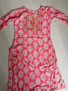Pink Printed Kurta