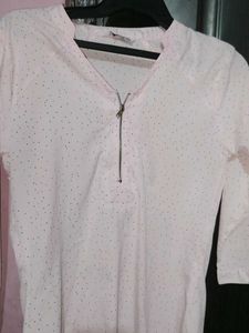 Light Pink Polka Dot Tunic Top