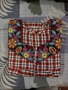 Red & White Checkered winter nighty