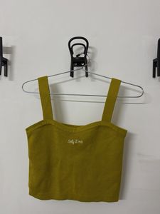 Mustard Knit Cropped Top
