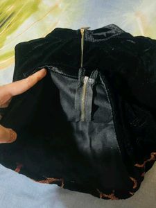 Black Velvet Embroidered Blouse
