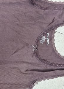 Zudio Ribbed Lace Trim Tank Top
