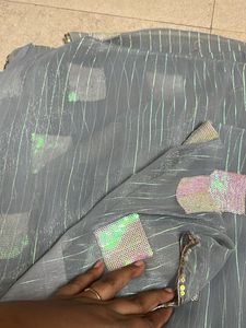 Elegant Grey Saree with Sequins