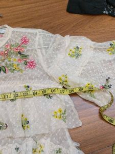 Floral Embroidered Top from ZARA