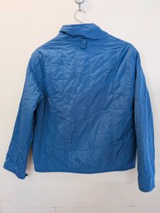 Blue Quilted Zip-Up Jacket