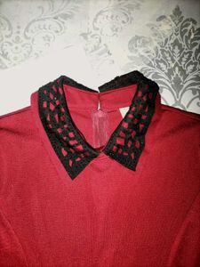 Price drop ☔ dark color Lace Collar Dress