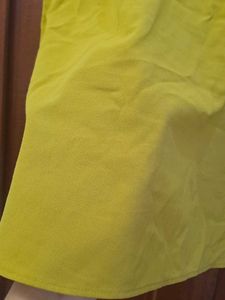 Vibrant Lime Yellow Top with Butterfly Embroidery