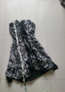 Elegant Black &amp; White Chiffon Dress