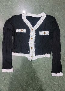Chic Black & White Cardigan