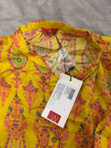 Vibrant Yellow Printed Kurta
