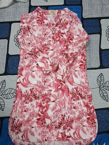 Pink Floral Print Kurta