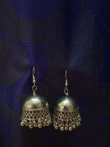 Silver Jhumka Earrings