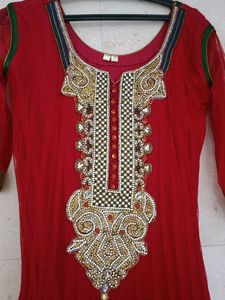 Red Anarkali Dress