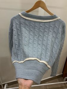 Light Blue Cable Knit cardigan