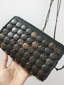 Vintage wooden Beaded Bag