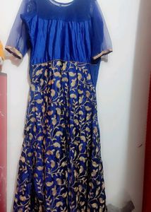 Navy Blue Party Wear Long Gown 38 Bust
