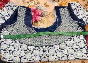 pearl work Navy Blue Blouse