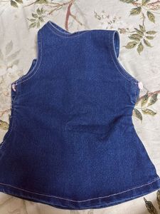 Cute Denim Floral Baby Dress