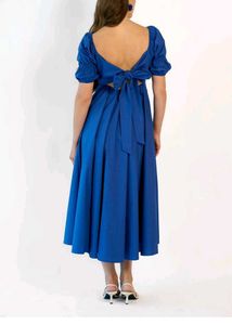 Virgio Open Back Blue Dress