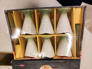 LIVA Ice Cream Set - 6 Pcs Ceramic Cups &amp; Spoons